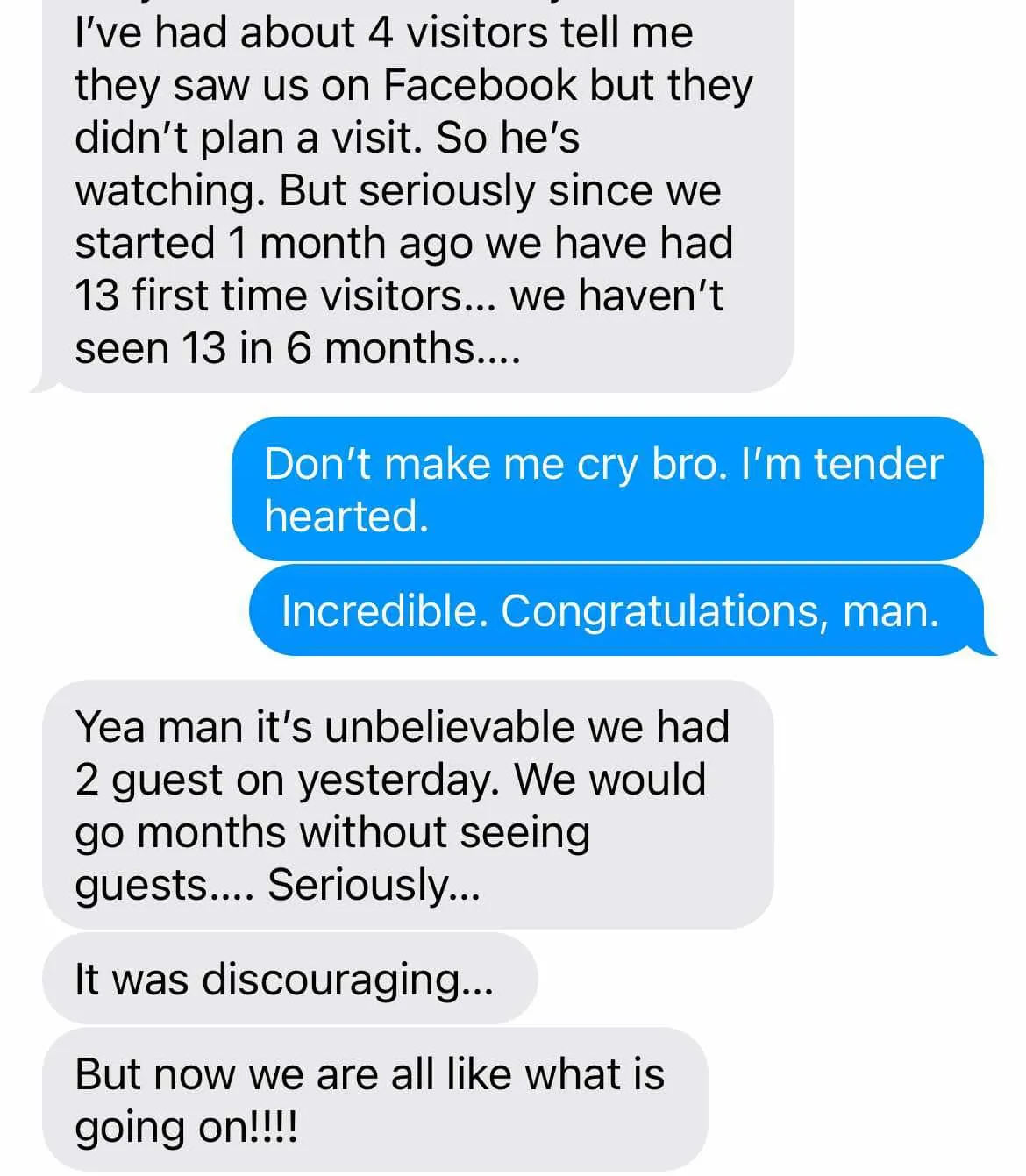 Results text message screenshot